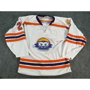 Vintage Orlando Solar Bears Jersey Mens Large White ECHL Hockey Meyer 27